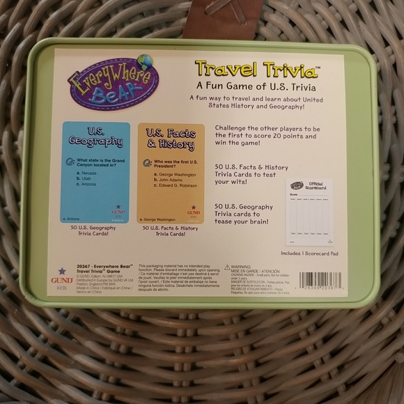 NEW Gund Road Trip Travel Trivia Game Kids Geography & History - Picture 4 of 7